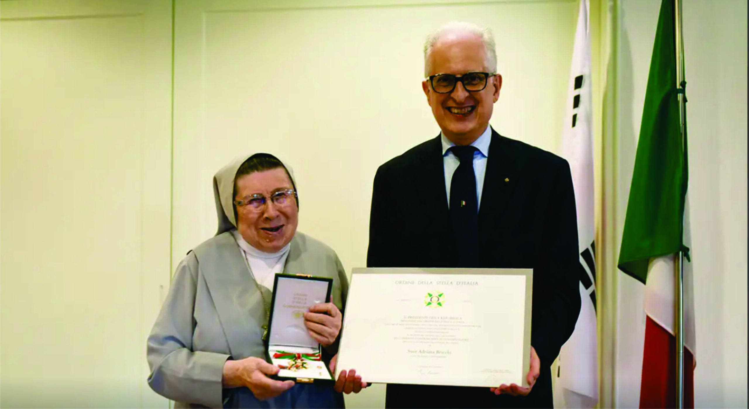 Honra de “Comendadora da Ordem da Estrela da Itália” à Irmã Adriana Bricchi, FMA