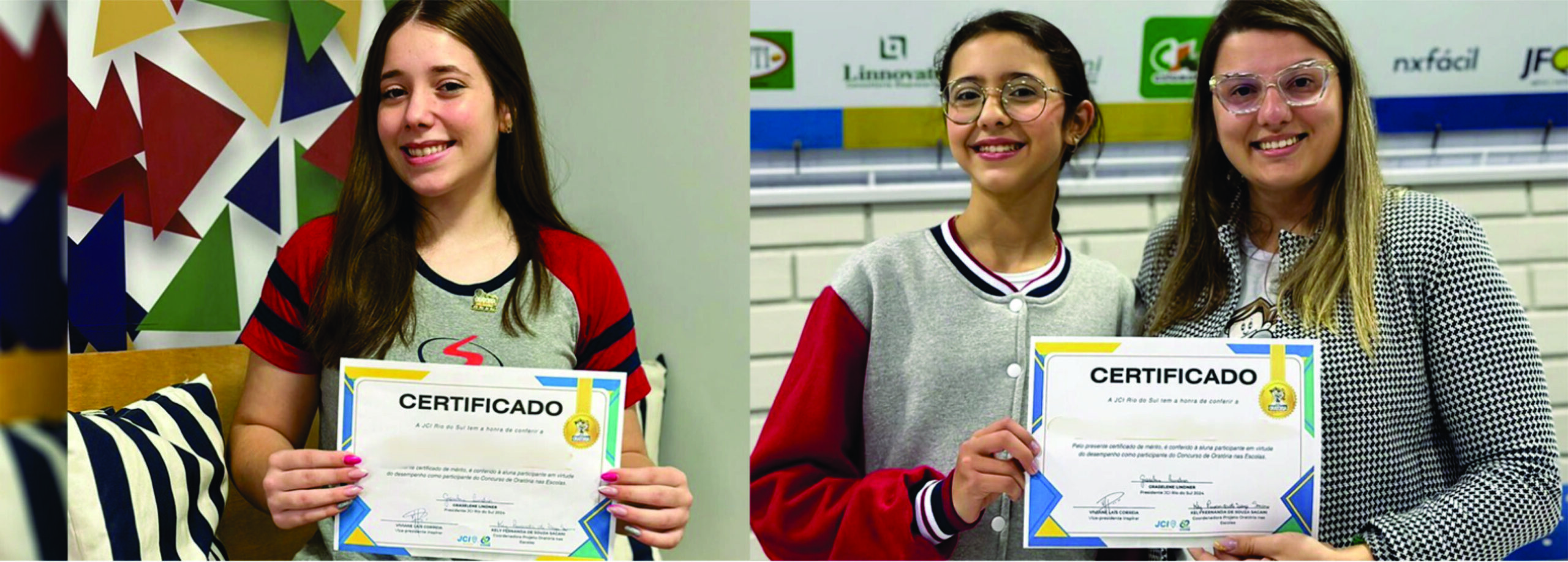 Conquista em dose dupla do IMA no Concurso Oratória nas Escolas JCI