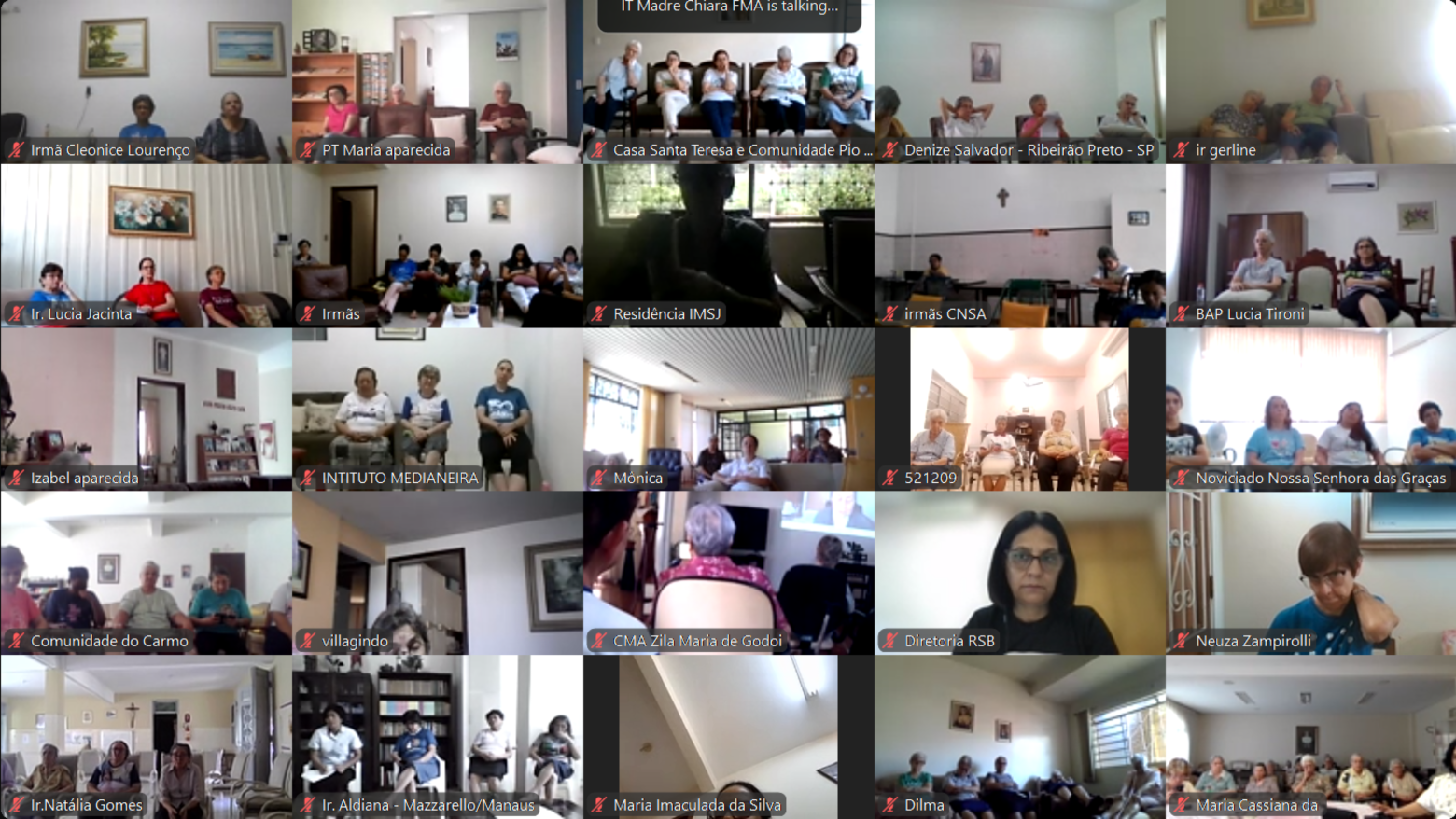 Comunidades religiosas das Filhas de Maria Auxiliadora, de todo o Brasil, participam de encontro com a Superiora Geral, Madre Chiara Cazzuola